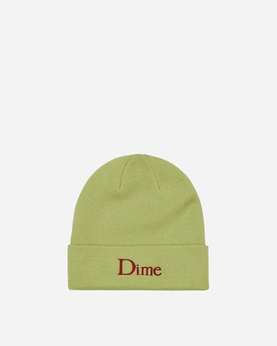 Dime Classic Wool Fold Beanie Lime In Yellow