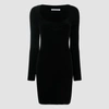 ALEXANDER WANG ALEXANDER WANG BLACK COTTON BLEND LOGO MINI DRESS