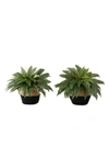 Nearly Natural Set Of 2 Boston Fern Diy Artificial Plants In Green