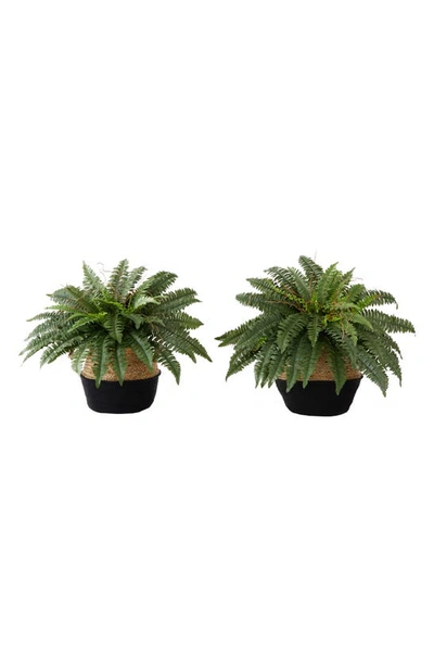 Nearly Natural Set Of 2 Boston Fern Diy Artificial Plants In Green