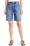 Frame High Waist Denim Bermuda Shorts In Del Amo