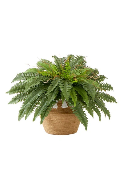 Nearly Natural 23in Artificial Boston Fern Plant In Handmade Tassel Basket Diy Kit In Green
