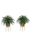 Nearly Natural Set Of 2 River Fern Diy Artificial Plants In Green