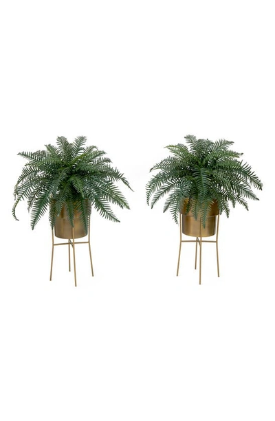 Nearly Natural Set Of 2 River Fern Diy Artificial Plants In Green