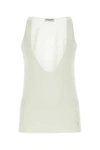 Saint Laurent Tank Top In Silk Crepe And Satin In White