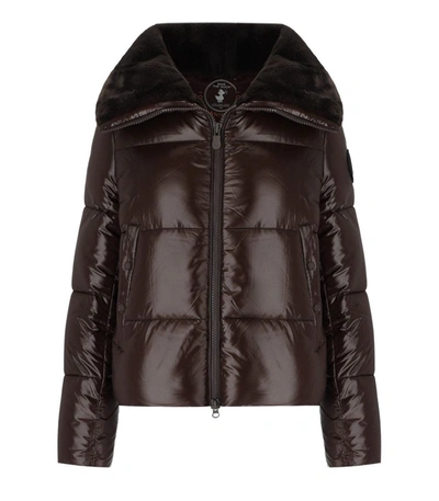 SAVE THE DUCK SAVE THE DUCK  MOMA BROWN CROPPED PADDED JACKET