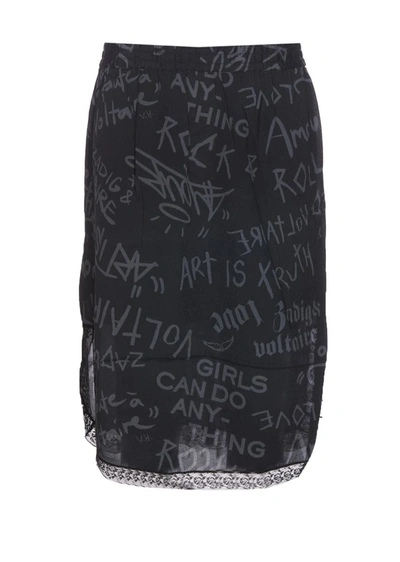 Zadig & Voltaire Graphic Printed Lace In Black