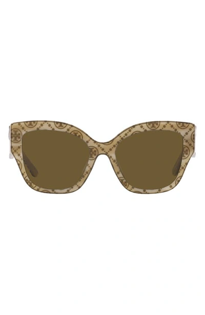 Tory Burch Contrasting Acetate Butterfly Sunglasses In Olive