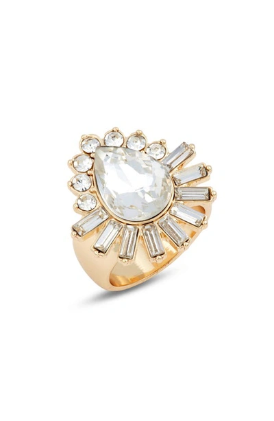 Nordstrom Baguette Halo Ring In Clear- Gold