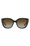 Tiffany & Co 54mm Gradient Polarized Cat Eye Sunglasses In Brown Gradient
