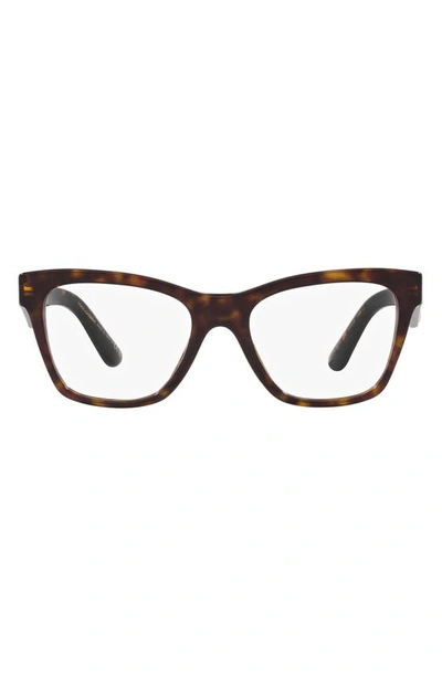 Dolce & Gabbana 53mm Square Optical Glasses In Havana