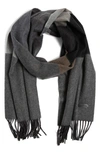 Bruno Magli Colorblock Cashmere Scarf In Black