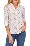 Lucky Brand Heart Print Button-up Shirt In Red Multi