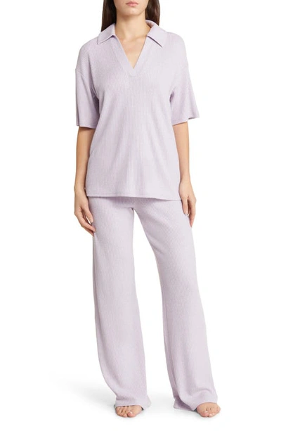 Open Edit Rib Pyjamas In Purple Secret