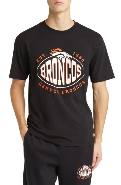 Hugo Boss Boss X Nfl Stretch Cotton Graphic T-shirt In Denver Broncos Black