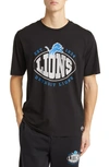 Hugo Boss Boss X Nfl Stretch Cotton Graphic T-shirt In Detroit Lions Black
