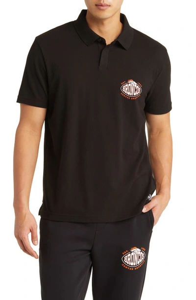 Hugo Boss Men's Boss X Nfl Cotton-piqué Polo Shirt With Collaborative Branding In Broncos Charcoal