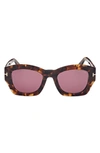 Tom Ford Guilliana Acetate Cat-eye Sunglasses In Havana/pink Solid