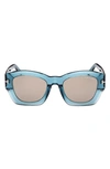 Tom Ford Guilliana Sunglasses In Shiny Transparent Aqua & Roviex