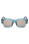 Tom Ford Guilliana Sunglasses In Shiny Aqua/roviex Mirror