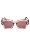 Tom Ford Women's Guilliana 52mm Geometric Sunglasses In Raspberry/cherry Red