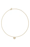 Tory Burch Women's Miller 18k-gold-plated & Glass Crystal Logo Pendant Necklace In Yellow Gold