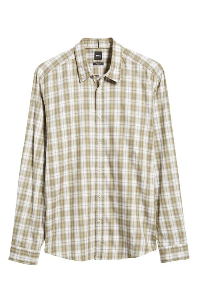 Hugo Boss Liam Long Sleeve Regular Fit Shirt In Light Green