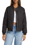 Thread & Supply Onion Quilted Bomber Jacket In Black