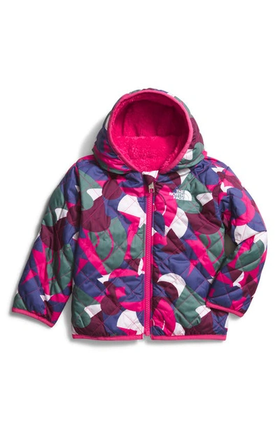 The North Face Baby Girls Reversible Shady Glade Hooded Jacket In Mr. Pink Big Abstract Print