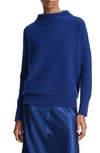 Vince Boiled Cashmere Funnel Neck Sweater In Caspian