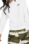 Nike Tech Fleece-lined Crew-neck Sweatshirt In White/black