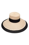 Eugenia Kim Mirabel Hemp Large Brim Hat In Natural/ Black