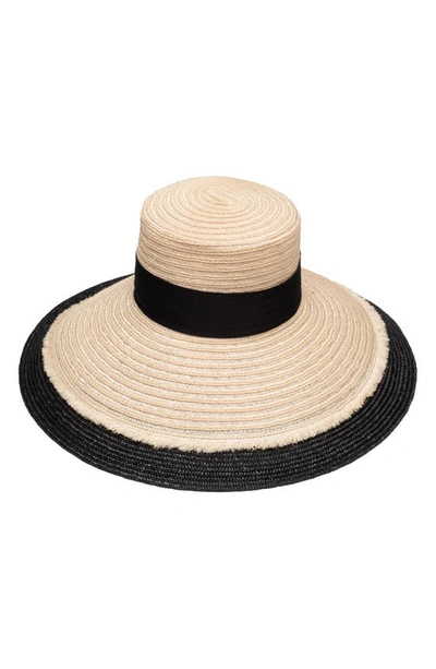 Eugenia Kim Mirabel Hemp Large Brim Hat In Natural Black
