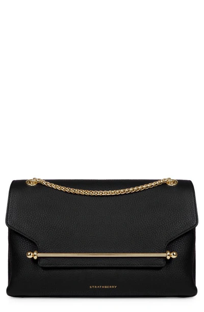 Strathberry Women's East/west Leather Shoulder Bag In Black