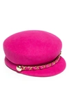 Shop Eugenia Kim Sabrina Wool Baker Boy Cap In Fuchsia