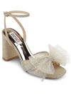 Badgley Mischka Women's Tess Tulle Bow Block Heel Sandals In Multi