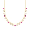 ROSS-SIMONS MOONSTONE, 5MM CULTURED PEARL AND MULTI-QUARTZ MULTI-DROP NECKLACE IN 18KT GOLD OVER STERLING
