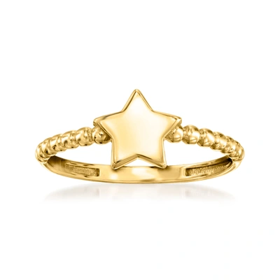 Rs Pure By Ross-simons 14kt Yellow Gold Beaded Star Ring