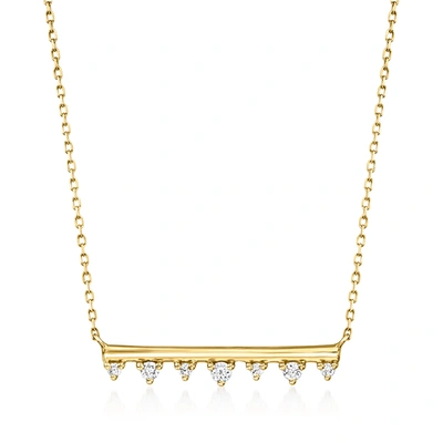 Rs Pure By Ross-simons Diamond-accented Spike Necklace In 14kt Yellow Gold