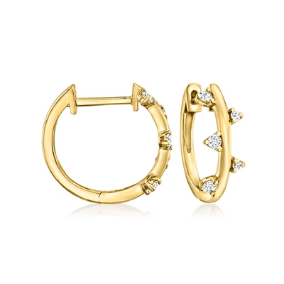 Rs Pure By Ross-simons Diamond Spike Hoop Earrings In 14kt Yellow Gold