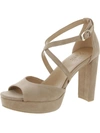 Naturalizer Melody Womens Block Heel Ankle Strap Platform Sandals In Beige