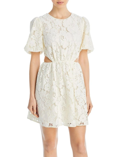 Wayf Womens Lace Short Mini Dress In White