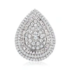 Ross-simons Round And Baguette Cz Cocktail Ring In Sterling Silver In White