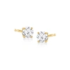 Ross-simons Lab-grown Diamond Stud Earrings In 18kt Gold Over Sterling In White