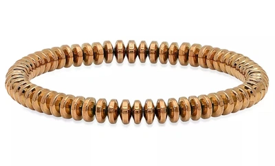 Max + Stone Natural Hematite Silver Unisex Bracelet In Gold