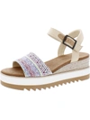 TOMS DIANA WOMENS WOVEN ANKLE STRAP WEDGE SANDALS