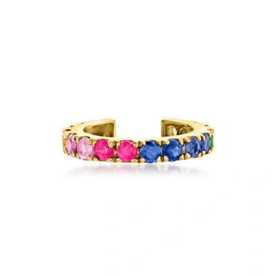 Rs Pure By Ross-simons Multi-gemstone Ear Cuff In 14kt Yellow Gold In Pink