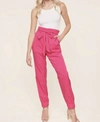 Sugarlips Paper Bag Waist Trousers In Hot Pink In Pink