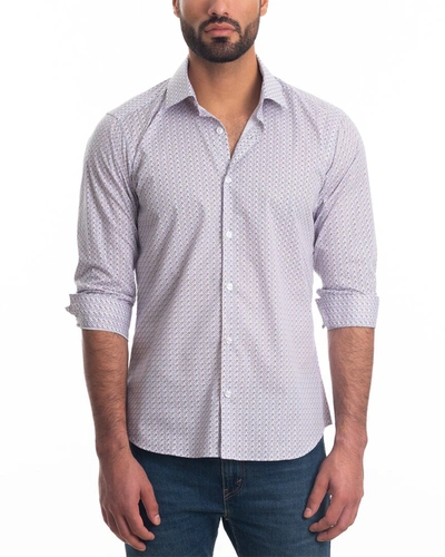 Jared Lang Trim Fit Cotton Button-up Shirt In Purple