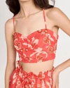 A.l.c Arit Floral Ruched Crop Top In Red